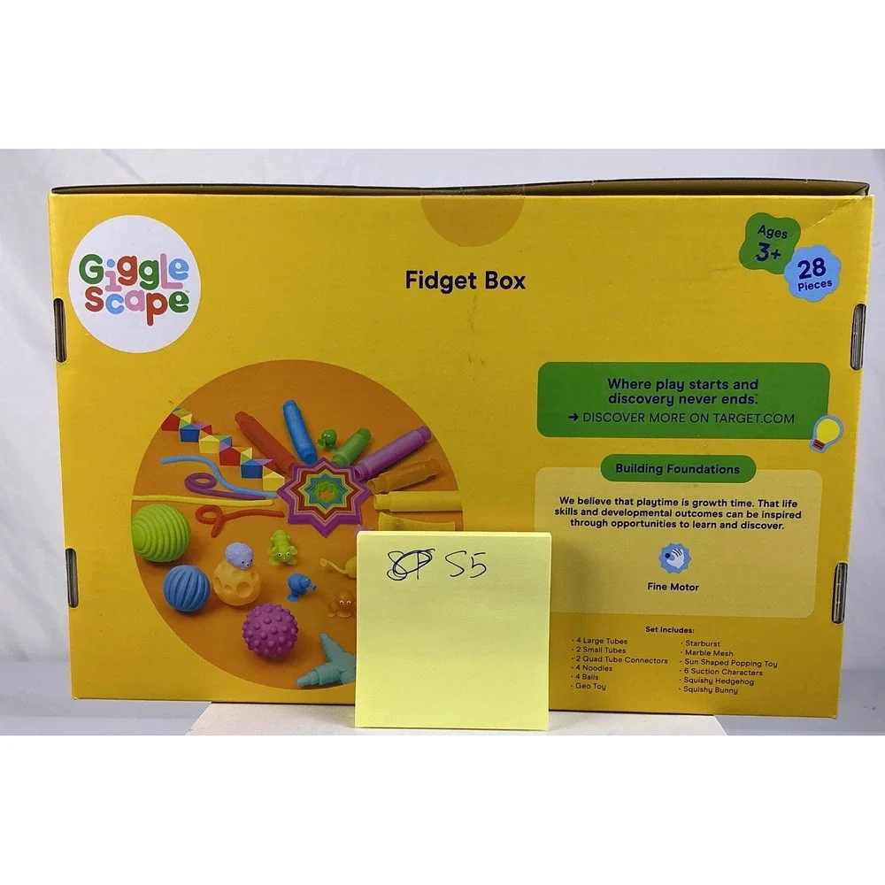 GiggleScape Fidget Box 28 Piece Set Ages 3 Sensory Toys Fine Motor‎ Skills